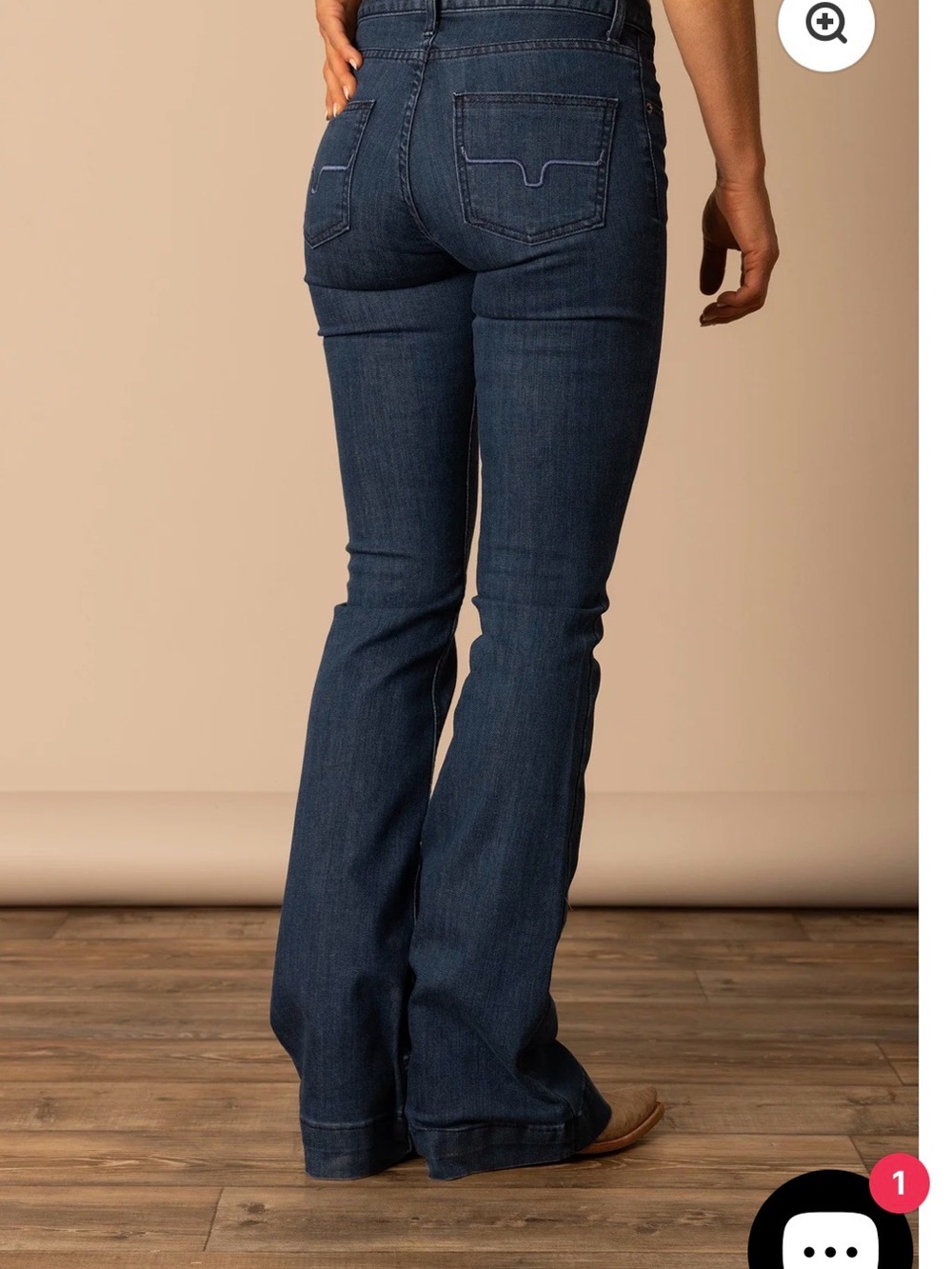 Kimes Ranch Blue Flare Jeans with Subtle Fading - Picture 6 of 6